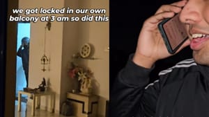 Viral Video : பால்கனியில் சிக்கிக்கொண்ட இளைஞர்கள்.. காப்பாற்றிய பிளிங்கிட் ஊழியர்!