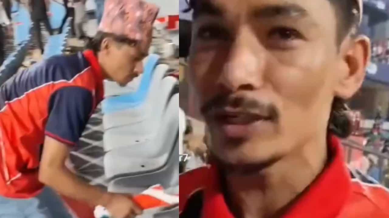 England Vs Nepal: பார்வையாளர்கள் அரங்கில் குவிந்த குப்பை.. சங்கடத்தை மறந்து நேபாள ரசிகர் செய்த செயல்..! வைரலாகும் வீடியோ!
