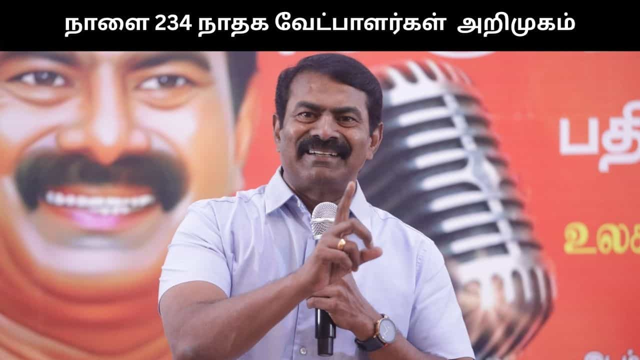 நாளை 234 தொகுதிகளுக்கும் நாதக வேட்பாளர்கள் அறிமுகம்.. எந்த தொகுதியில் சீமான் போட்டி? நாளை 234 தொகுதிகளுக்கும் நாதக வேட்பாளர்கள் அறிமுகம்.. எந்த தொகுதியில் சீமான் போட்டி?