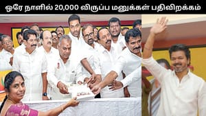 விருப்ப மனுக்கள் பெறுவதில் தவெகவினர் ஆர்வம்.. 20,000 பேர் பதிவிறக்கம்.. முடங்கிய இணையதளம்..