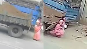 செல்போனில் பேசியவாறு சென்ற பெண்…பின்னால் வந்த டிராக்டர்…பதைபதைக்க வைக்கும் நிகழ்வு!