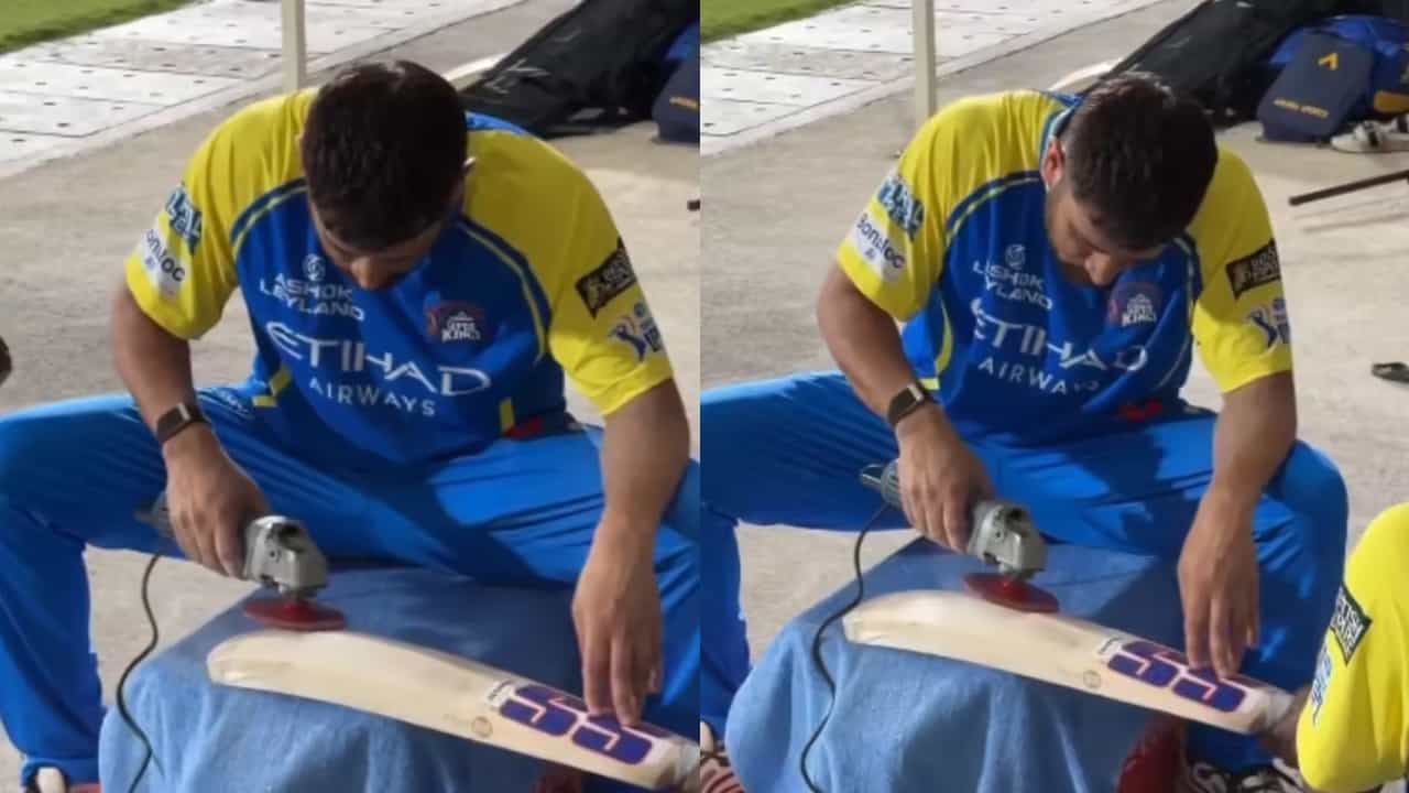 MS Dhoni: ஐபிஎல்லில் விளையாட தயார்.. தனது பேட்டை சரிசெய்யும் தோனி.. வைரலாகும் வீடியோ!