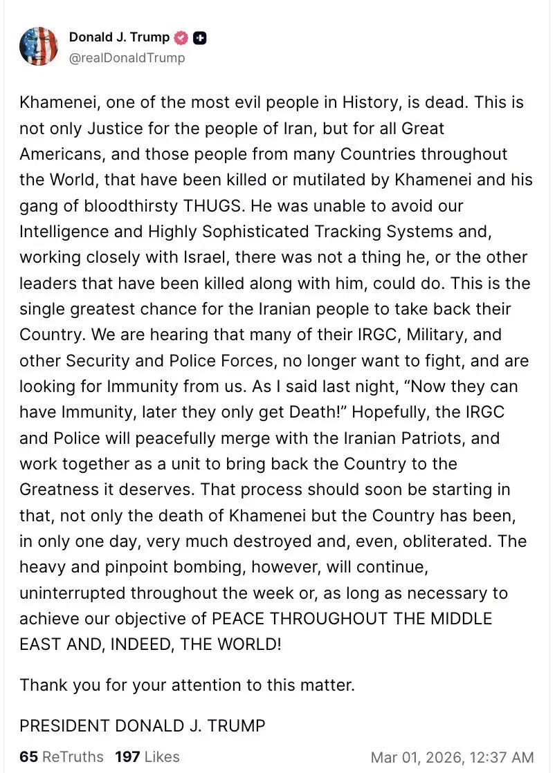 Trump Truth Social 1