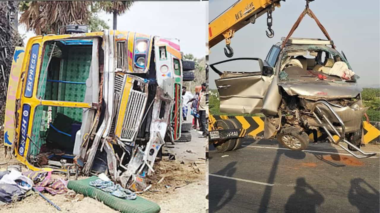 தொடர் பலி வாங்கும் தொப்பூர் சாலை... பரிதாபமாக பறிபோன இரு உயிர்கள்.. கோயிலுக்கு சென்று திரும்பிய போது சோகம்!