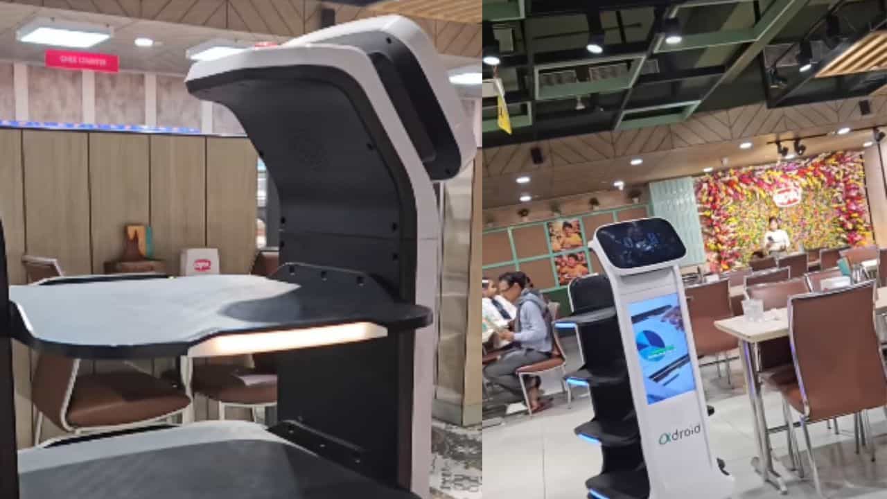 Viral Video : உணவகத்தில் வாடிக்கையாளர்களுக்கு உணவு வழங்கும் ரோபோட்.. வைரல் வீடியோ!