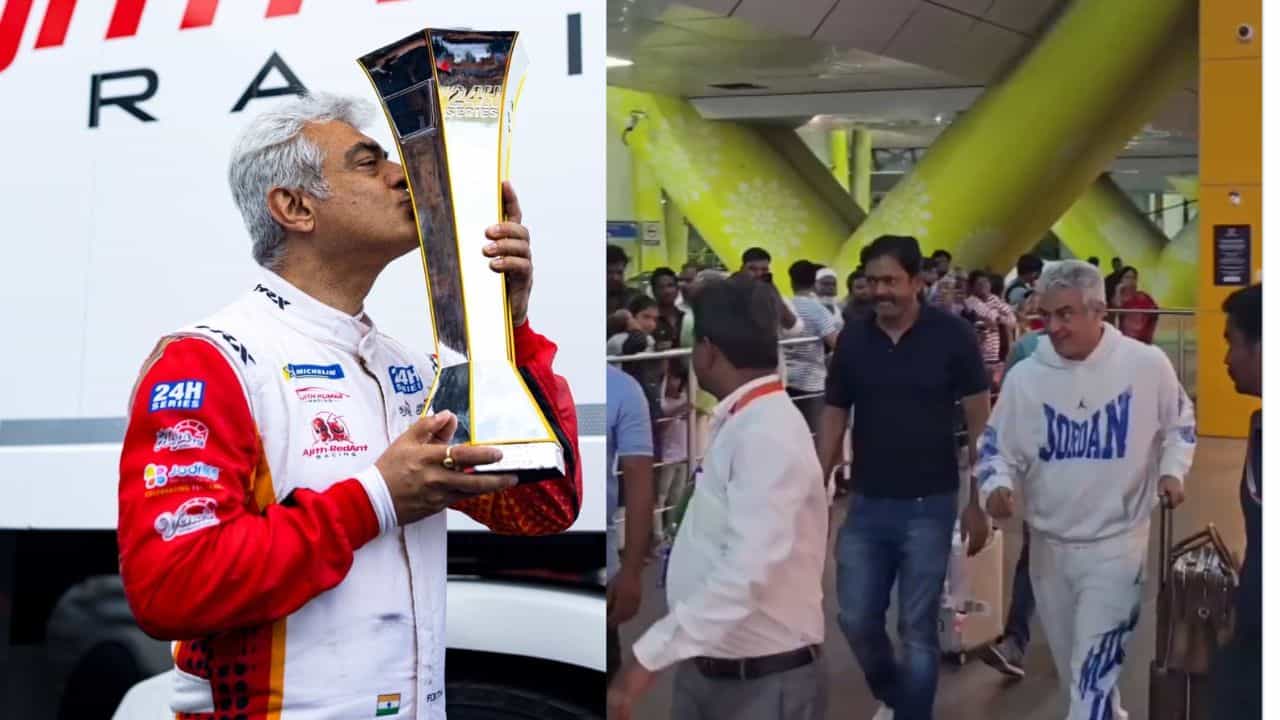 பெல்ஜியத்தில் கார் ரேஸிங்கை முடித்துவிட்டு சென்னை திரும்பிய அஜித் குமார் - ரசிகர்கள் உற்சாக வரவேற்பு