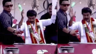 தவெக தலைவர் விஜய்யின் தலை மீது பட்டு தெறித்த பாட்டில்.. அதிர்ச்சியில் உறைந்த பவுன்சர்கள்!