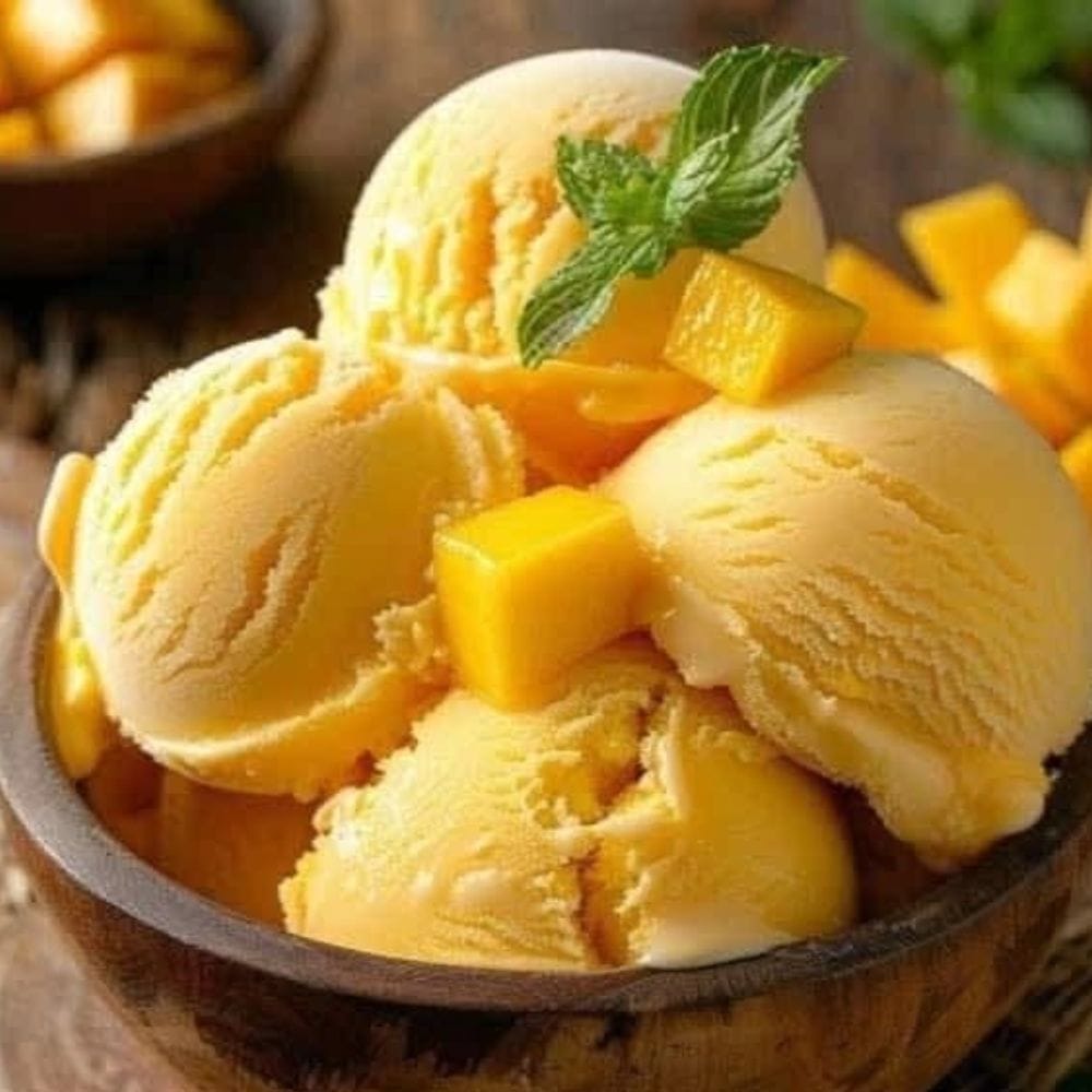 இந்த கலவையை ஒரு மூடியுள்ள டப்பாவில் ஊற்றி ஃப்ரீசரில் வைக்க வேண்டும். சில நேரம் கழித்து எடுத்துக் கொண்டு மீண்டும் கலக்க வேண்டும். இதை 2–3 முறை செய்தால் ஐஸ் கிரிஸ்டல் உருவாகாமல் இருக்கும்.
பின்னர் முழுமையாக உறைய விட்டு வைத்தால் ஐஸ்கிரீம் செட் ஆகும்.