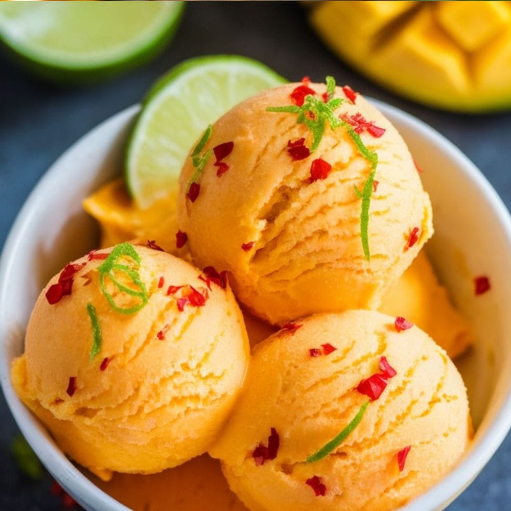 நறுக்கிய மாம்பழங்களை மிக்சியில் போட்டு நன்றாக அரைத்து பியூரியாக மாற்ற வேண்டும். அதில் சர்க்கரை சேர்த்து மென்மையாக கலக்க வேண்டும். இந்த பியூரி தான் ஐஸ்கிரீமின் முக்கிய சுவையை உருவாக்கும். கட்டி இல்லாமல் சீராக இருக்க வேண்டும் என்பது முக்கியம்.