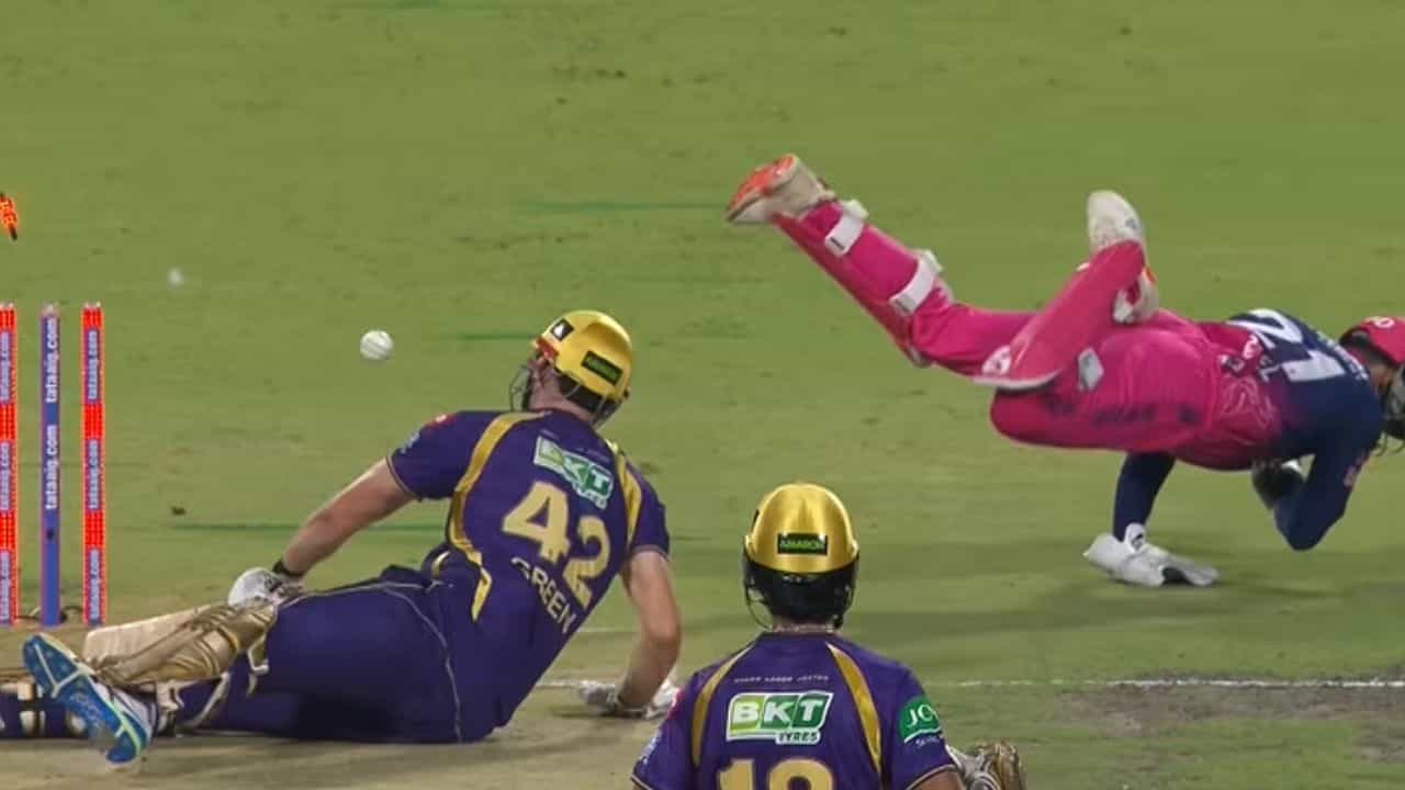 IPL 2026: தூரமாய் சென்ற பந்து.. பாய்ந்து பறந்து ஸ்டம்பிங் செய்த துருவ் ஜூரெல்.. வைரலாகும் வீடியோ!