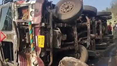 ம.பியில் அரிசி மூட்டைகளை ஏற்றிச் சென்ற லாரி விபத்து!