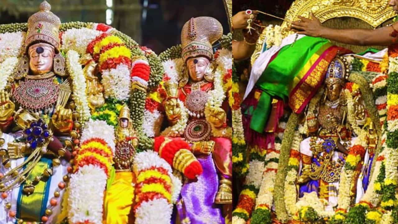 மதுரையில் மீனாட்சி - சுந்தரேஸ்வரர் திருக்கல்யாணம் கோலாகலம்.. பக்தி பரவசத்தில் லட்சக்கணக்கான பக்தர்கள்!