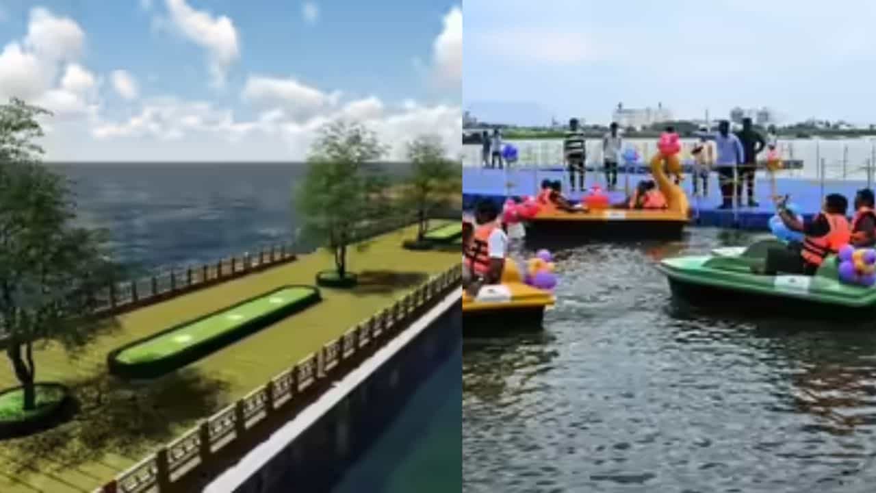 குட்டி மெரினாவாக மாறிய மதுரை வண்டியூர் பூங்கா..! சுற்றுலாப்பயணிகள் உற்சாகம்...