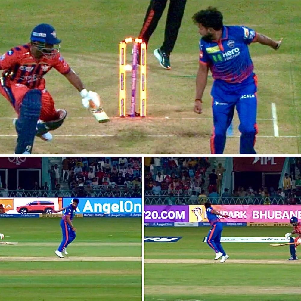 டெல்லி கேபிடல்ஸ் வேகப்பந்துவீச்சாளர் முகேஷ் குமார் வீசிய 3வது ஓவரில் மிட்செல் மார்ஷ் நேராகப் பந்துவீச்சாளரை நோக்கியே வீசினார். இதற்கிடையில், பந்துவீச்சாளர் முகேஷ் அந்தப் பந்தைப் பிடிக்க முயன்றார். முகேஷ் அந்தப் பந்தைப் பிடித்திருந்தால், மார்ஷ் கேட்ச் அவுட் ஆகியிருப்பார். ஆனால், முகேஷ் அந்தப் பந்தைப் பிடிக்கவில்லை.