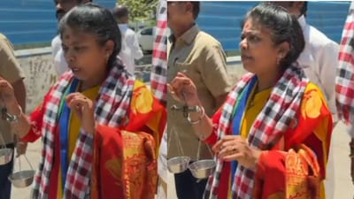 வேட்புமனு தாக்கலின் போது தராசுடன் சென்ற திலகபாமா..