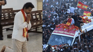 திருச்சியில் பிரசாரத்தை பாதியில் நிறுத்திய விஜய்… அந்தோணியார் ஆலயத்தில் மண்டியிட்டு பிரார்த்தனை!