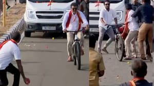 தவெக தலைவர் விஜய்க்கு என்னாச்சு? சைக்கிள் பிரசாரத்தில் பதறவைத்த தொண்டர்.. தீயாய் பரவும் வீடியோ!