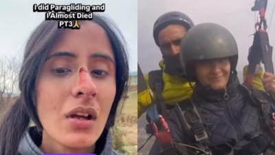 பாராகிளைடிங்கில் இப்படி ஒரு ஆபத்தா? - வைரல் வீடியோ!