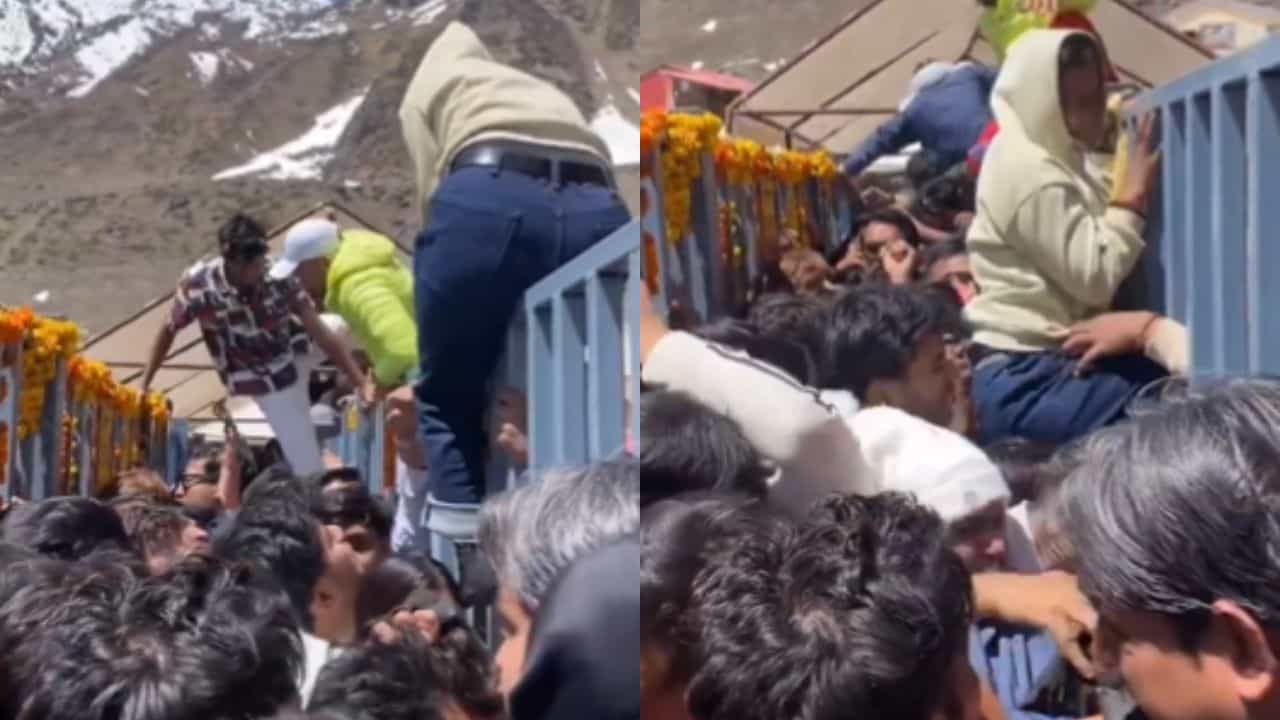 Viral Video : கேதார்நாத் கோயிலில் அலைமோதிய பக்தர்கள் கூட்டம்.. கூட்ட நெரிசலால் தள்ளுமுள்ளு!