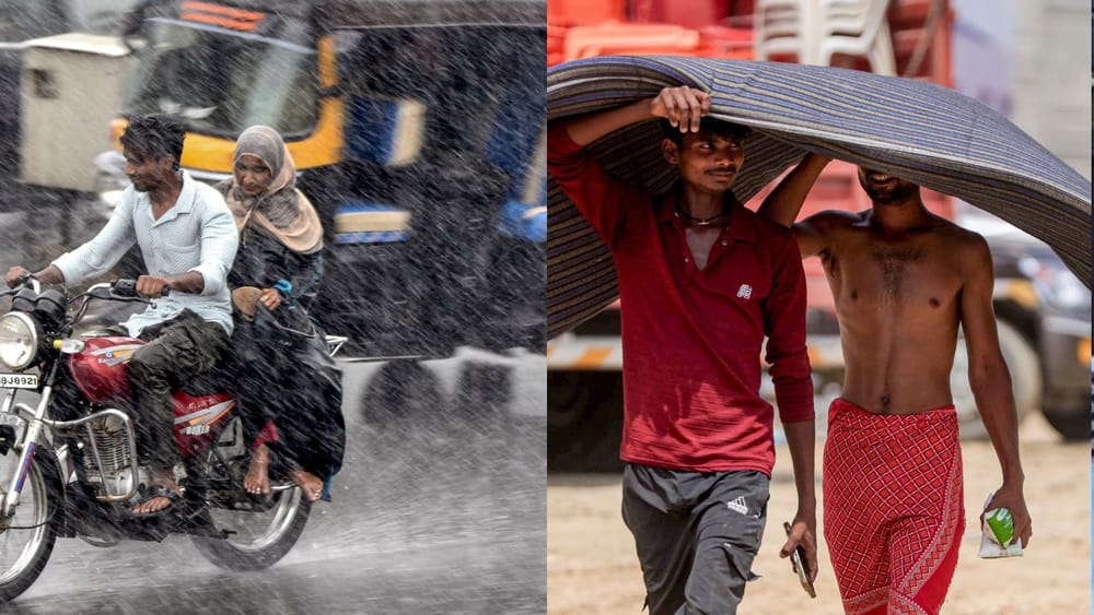 ஒரு பக்கம் கொளுத்தும் வெயில்.. ஒரு பக்கம் கொட்டும் மழை..