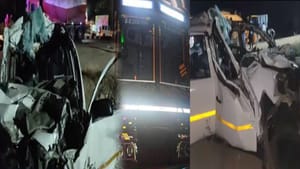 லாரி மீது கார் மோதி விபத்து.. காவலர் உட்பட 6 பேர் பலி.. திருப்பூரில் சோகம்!!