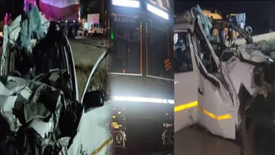 லாரி மீது கார் மோதி விபத்து.. காவலர் உட்பட 6 பேர் பலி..