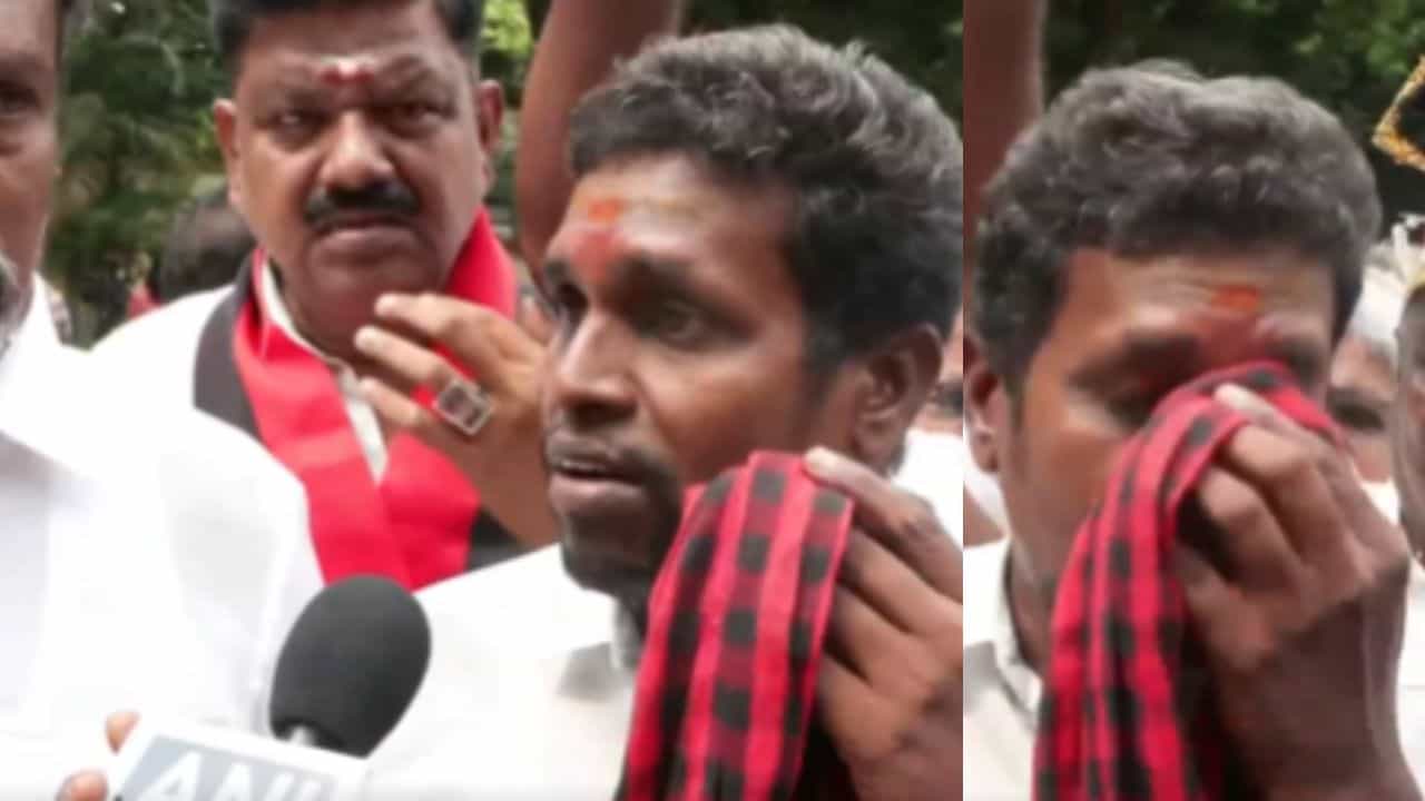 திமுக தொடர் பின்னடைவு.. மனமுடைந்து கண்ணீர் விட்டு கதறி அழுத தொண்டர்!