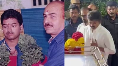 தயாரிப்பாளர் ஆர்.பி.சௌத்ரிக்கு நேரில் அஞ்சலி செலுத்திய விஜய்