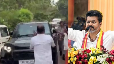 ஸ்டாலின் பயன்படுத்தும் அதே கார்.. கருப்பு டிஃபண்டரில் வந்த விஜய்
