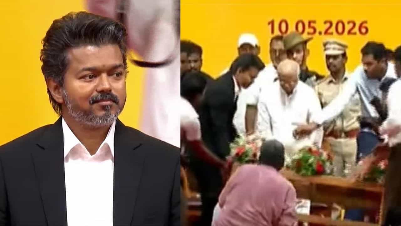மேஜையை தூக்கிய முதல்வர் விஜய்.. பதறிப்போன அதிகாரிகள்.. விழா மேடையில் நடந்த சம்பவம்!