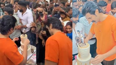 ரசிகர்களுடன் கேக் வெட்டி பிறந்தநாளை கொண்டாடிய விஜய் தேவரகொண்டா!