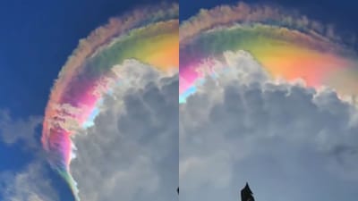 இந்தோனேசியாவில் கண்ணை பறித்த வானவில் கோலம்!
