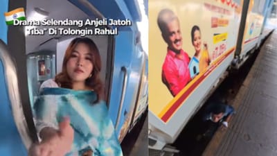 தண்டவாளத்தில் இறங்கி பெண்ணின் துப்பட்டாவை எடுத்து நபர் - வைரல்!