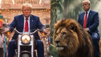 இந்திய சாலைகளில் பைக்கில் செல்லும் டிரம்ப் - வைரல் வீடியோ!