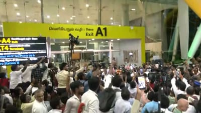 சென்னை விமான நிலையத்தில் அண்ணாமலைக்கு உற்சாக வரவேற்பு!