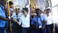 அரசு பேருந்தில் பயணம்.. சில்லறை கொடுத்து டிக்கெட் எடுத்த முதல்வர்...