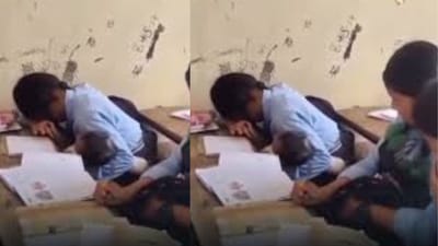 2 வயது தம்பியுடன் பள்ளிக்கு செல்லும் 9 ஆம் வகுப்பு மாணவி!