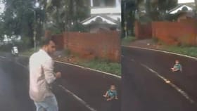 நடுரோட்டில் தவழ்ந்து வந்த பச்சிளம் குழந்தை: மயிர்க்கிழையில் உயிர் தப்பிய வீடியோ!...