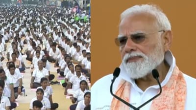 பிரதமர் மோடியுடன் லட்சக்கணக்கானோர் கலந்துகொண்ட யோகா தினம்