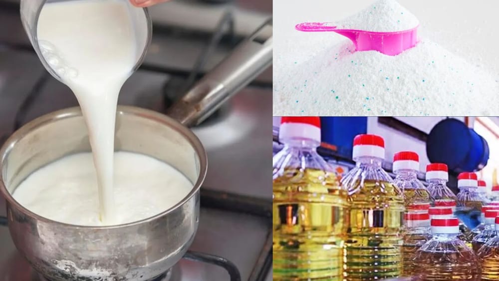 டிடர்ஜெண்ட் பவுடர் மற்றும் பாமாயில் கலந்த பால் விற்பனை..