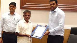 முன்னாள் விளையாட்டு வீரர்களுக்கு பென்ஷன் ஆணை வழங்கிய அமைச்சர் ஆதவ் அர்ஜுனா!