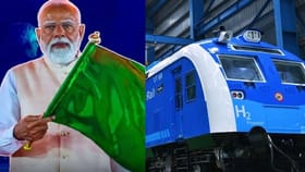 இந்தியாவின் முதல் ஹைட்ரஜன் ரயில்.. 75 ரயில் நிலையங்களை திறந்து வைத்த பிரதமர் மோடி.....