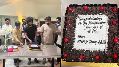 டிசி பட வெற்றி.. கேக் வெட்டி கொண்டாடிய AA23 படக்குழு!