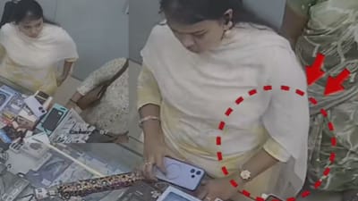 வாடிக்கையாளர் போல வந்து சைலண்ட் திருட்டு.. ஐபோனை அமுக்கிய பெண்!