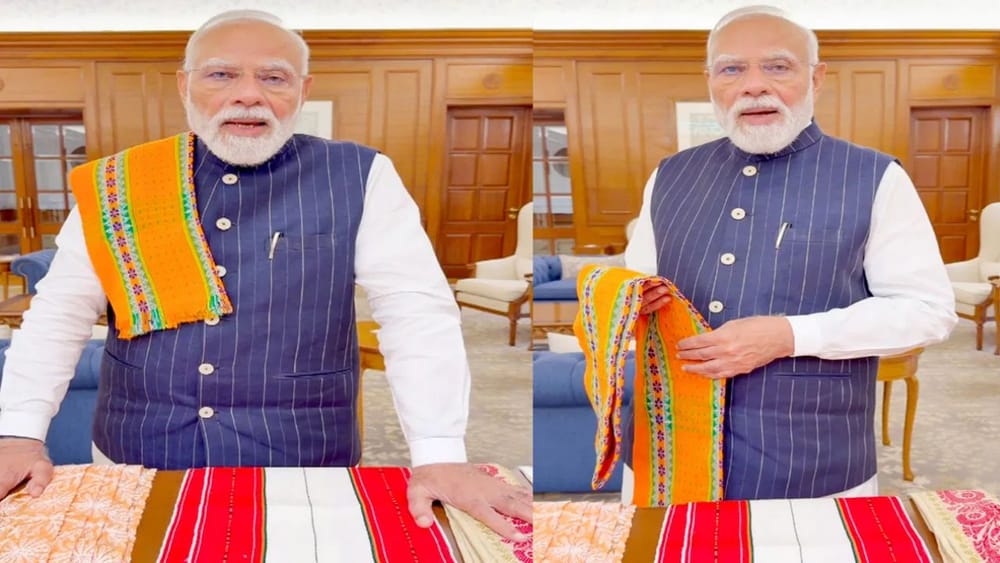 கைத்தறி ஆடைகள் அணிந்து வீடியோவை பகிர பிரதமர் மோடி வலியுறுத்தல்..