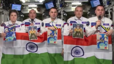 இந்திய மக்களுக்கு ரஷ்ய விண்வெளி வீரர்கள் சுதந்திர தின வாழ்த்து!