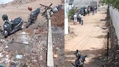 சிங்காநல்லூர் பகுதியில் சரசரவென சாய்ந்த மின் கம்பங்கள்..!
