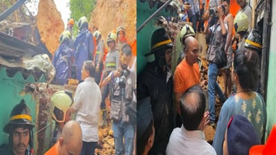 மும்பை நிலச்சரிவில் சிக்கி 2 பேர் உயிரிழப்பு!