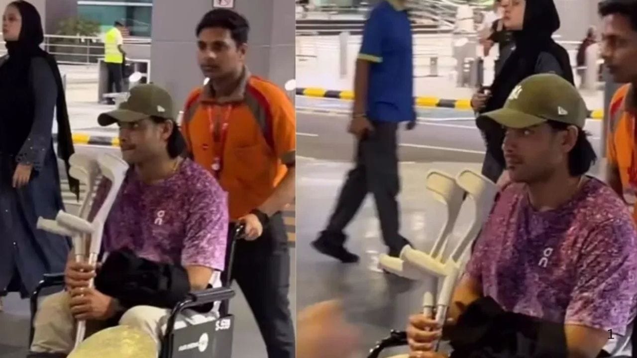 Neeraj Chopra: சக்கர நாற்காலில் வந்த நீரஜ் சோப்ரா.. காயத்தால் அவதி! சோகத்தில் ரசிகர்கள்!