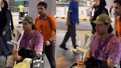 சக்கர நாற்காலில் வந்த நீரஜ் சோப்ரா.. சோகத்தில் ரசிகர்கள்!